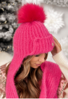 Čepice z szalikiem balaclava Cold Season růžová