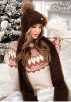 Souprava Čepice i szalik Cold Season čokoládový