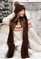 Souprava Čepice i szalik Cold Season čokoládový