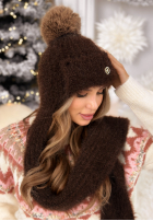 Souprava Čepice i szalik Cold Season čokoládový