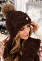 Souprava Čepice i szalik Cold Season čokoládový