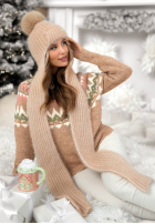 Čepice z szalikiem balaclava Cold Season béžová