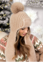 Čepice z szalikiem balaclava Cold Season béžová