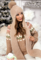 Čepice z szalikiem balaclava Cold Season béžová