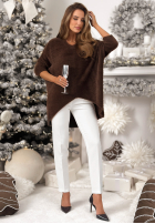 Svetr alpaka oversize Touches Heaven čokoládový