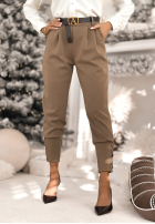 materiálové Kalhoty z guzikami Take A Peek béžové