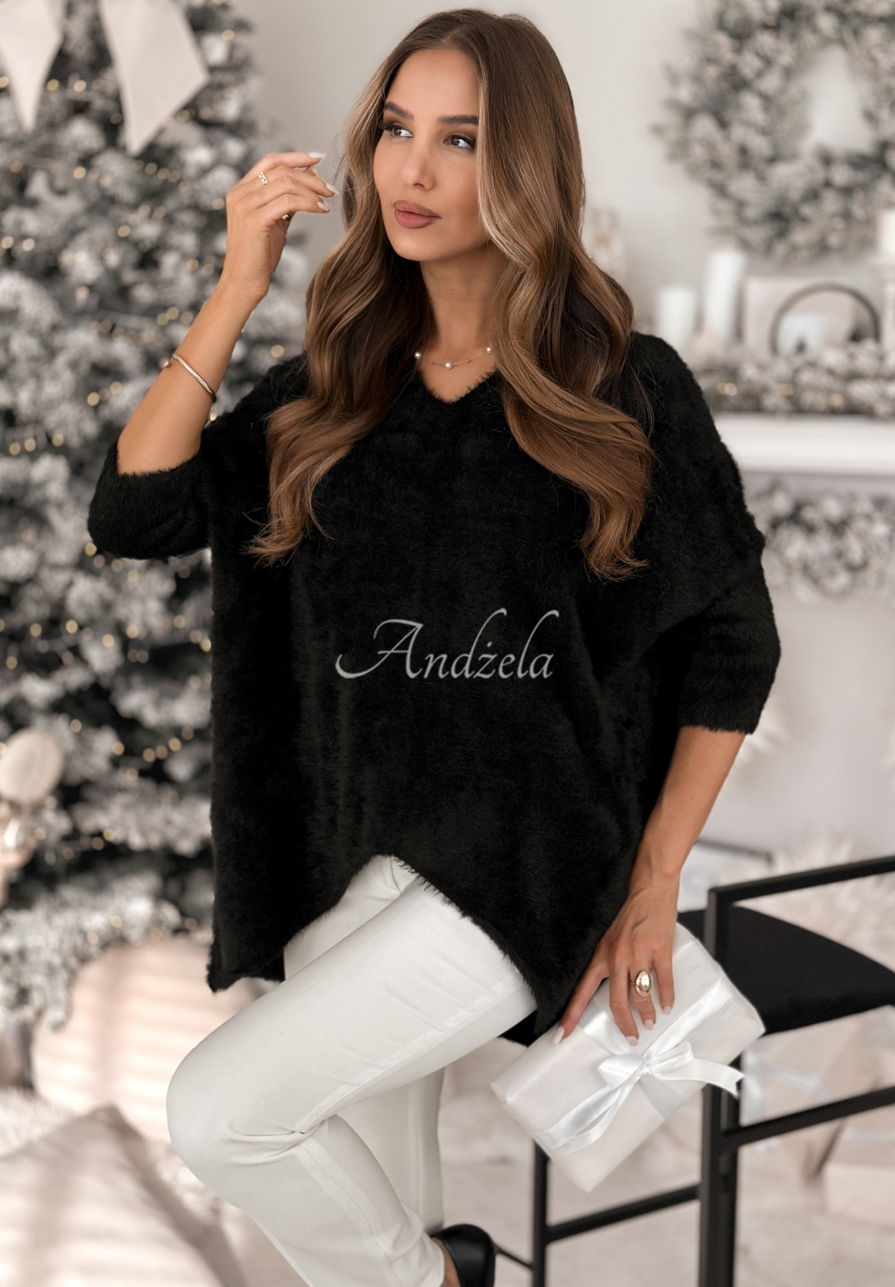 Oversize svetr Touches Heaven Černé