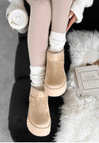 semišové Kotníkové Boty Crunchy Snow béžové