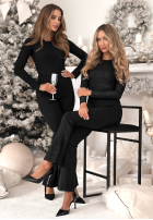 Błyszczące body ze stójką Really Simple černé