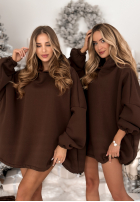 Šaty dresowa s kapucí Still Cute čokoládová