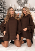 Šaty dresowa s kapucí Still Cute čokoládová