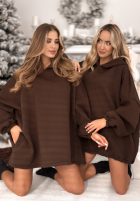 Šaty dresowa s kapucí Still Cute čokoládová