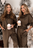 Welurowy Souprava Gold Twilight čokoládový