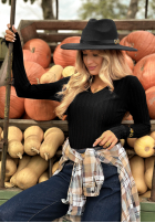 Prążkowana Halenka longsleeve Wrong Time černá