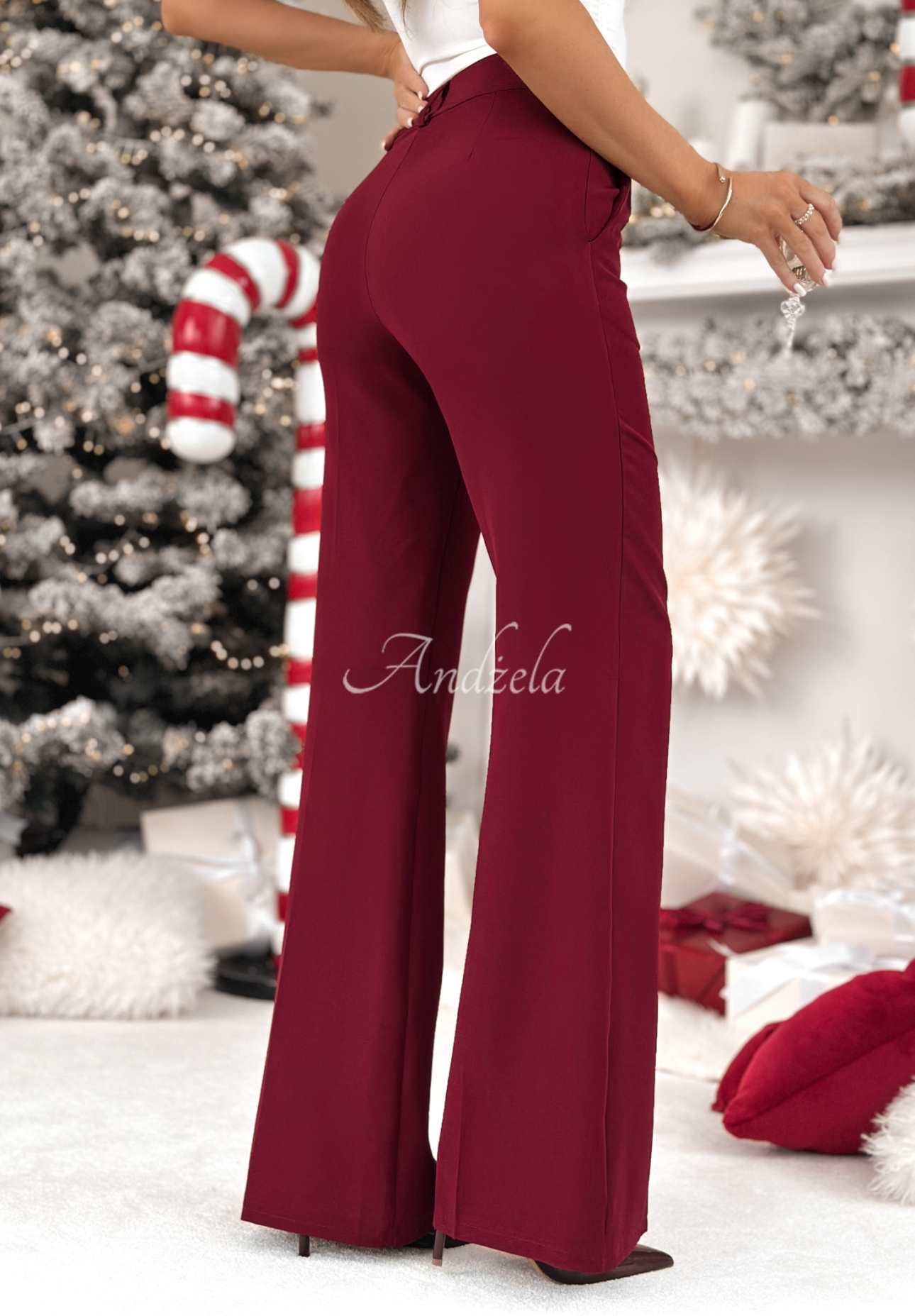 Souprava vypasované sako a zvonové kalhoty Say My Name vínový