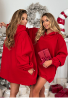Šaty dresowa s kapucí Still Cute červená