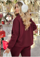 Tepláková souprava Mikina i Kalhoty Chill Code vínový