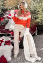 Vzorovaný Svetr z wełną Corta červený