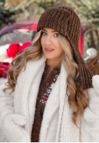 Čepice uszatka First Frost čokoládová