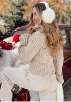 Krótki Svetr z golfem i wełną We Take Chances béžový