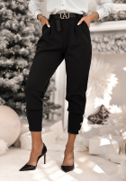 materiálové Kalhoty z guzikami Take A Peek černé