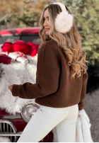 Mikina z misiem Bearry Lady čokoládová