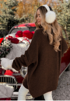 Dlouhý Svetr oversize Cozy Weather čokoládový