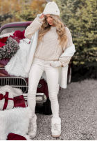 Ozdobnie pleciony Svetr Snuggle Weather ecru