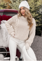Ozdobnie pleciony Svetr Snuggle Weather ecru