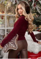 Svetr alpaka z golfem Softest Mind vínový