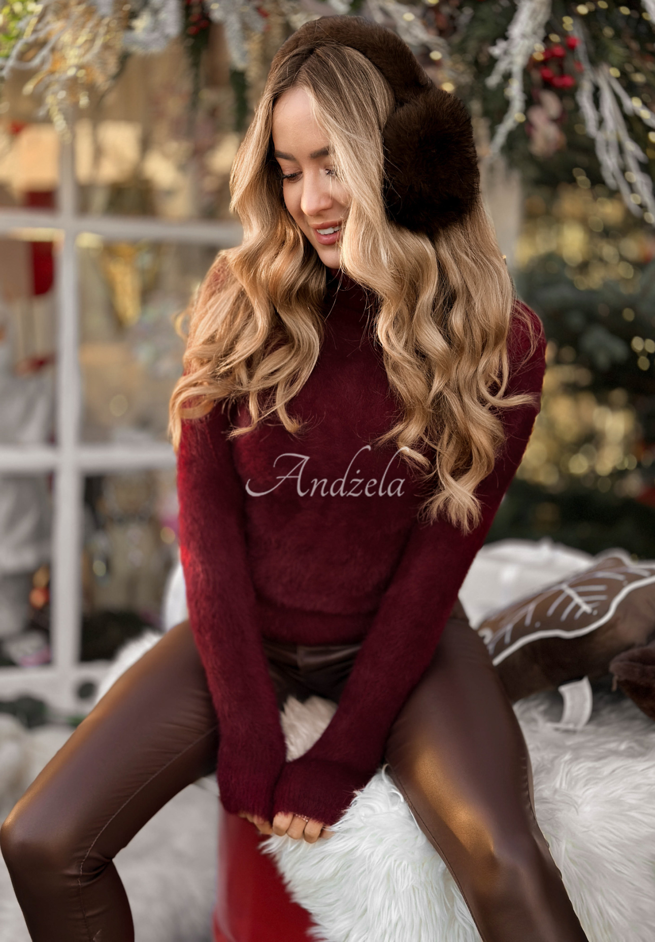 Svetr s rolákem Softest Mind vínový