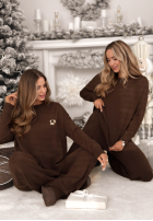 Dzianinowy Souprava Svetr i Kalhoty Peace Of Mind čokoládový