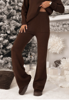 Dzianinowy Souprava Svetr i Kalhoty Peace Of Mind čokoládový