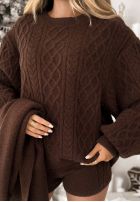 Souprava 2w1 Svetr z szalem Northern Attitude čokoládový