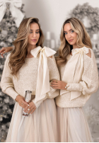 Svetr oversize z kokardą Dreams Of Snow ecru