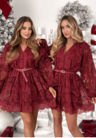 Koronkowa Šaty Falling For Me vínová