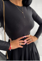 Błyszczące body ze stójką Really Simple černé