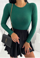 Błyszczące body ze stójką Really Simple láhvová zelená