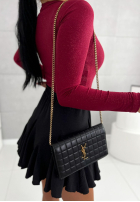 Błyszczące body ze stójką Really Simple bordové