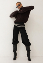 Moherowy Svetr z szerokimi rękawami Cocomore Cloudly čokoládový