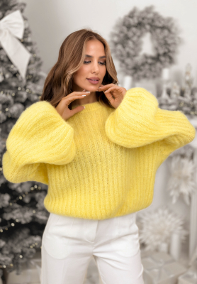 Mohérový svetr se širokými rukávy Better Than That žlutá