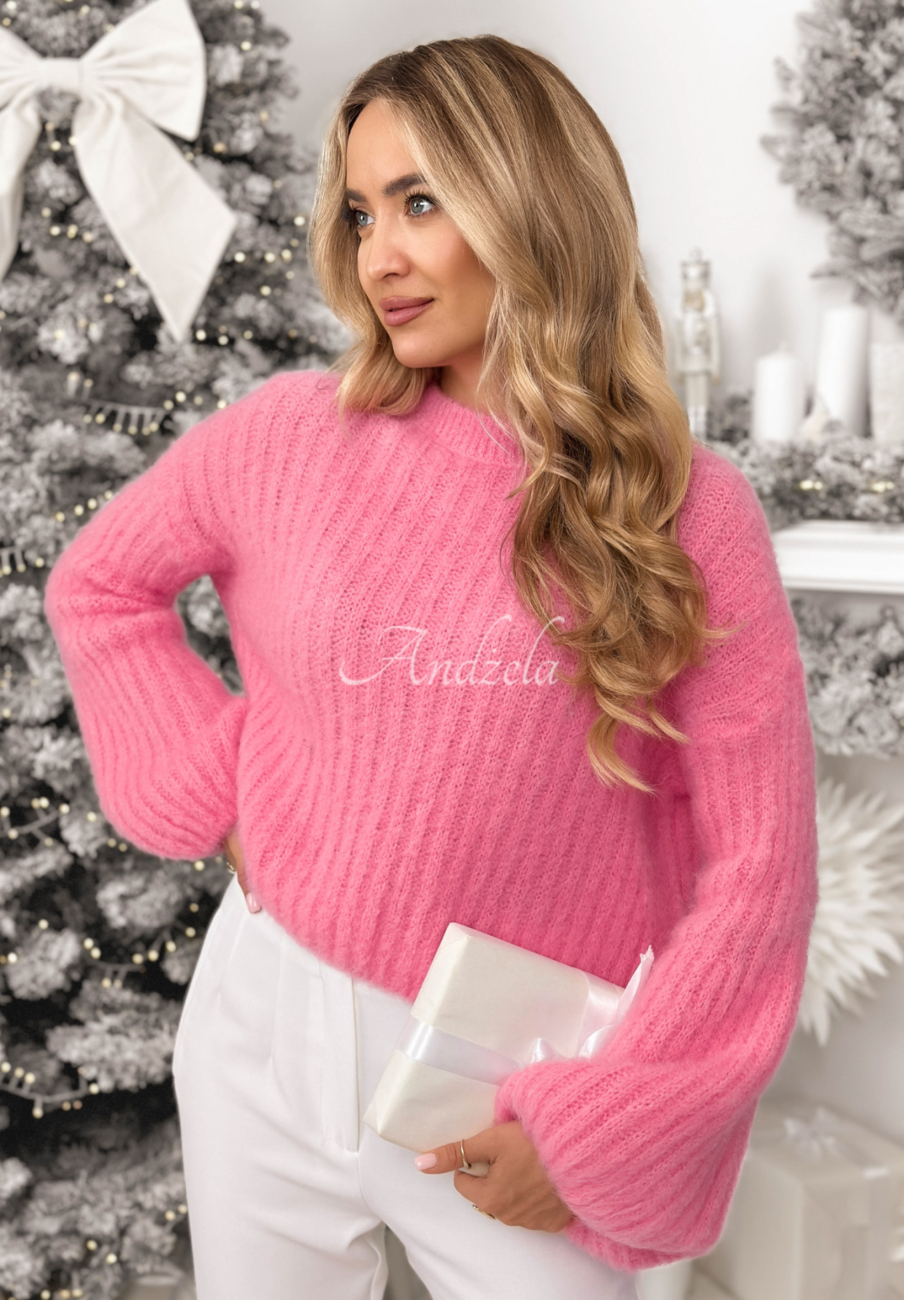 Mohérový svetr se širokými rukávy Better Than That růžový