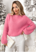 Svetr z szerokimi rękawami Better Than That růžový