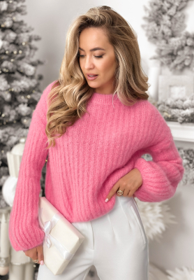 Mohérový svetr se širokými rukávy Better Than That růžový