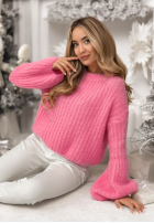 Svetr z szerokimi rękawami Better Than That růžový