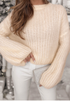 Svetr z szerokimi rękawami Better Than That ecru