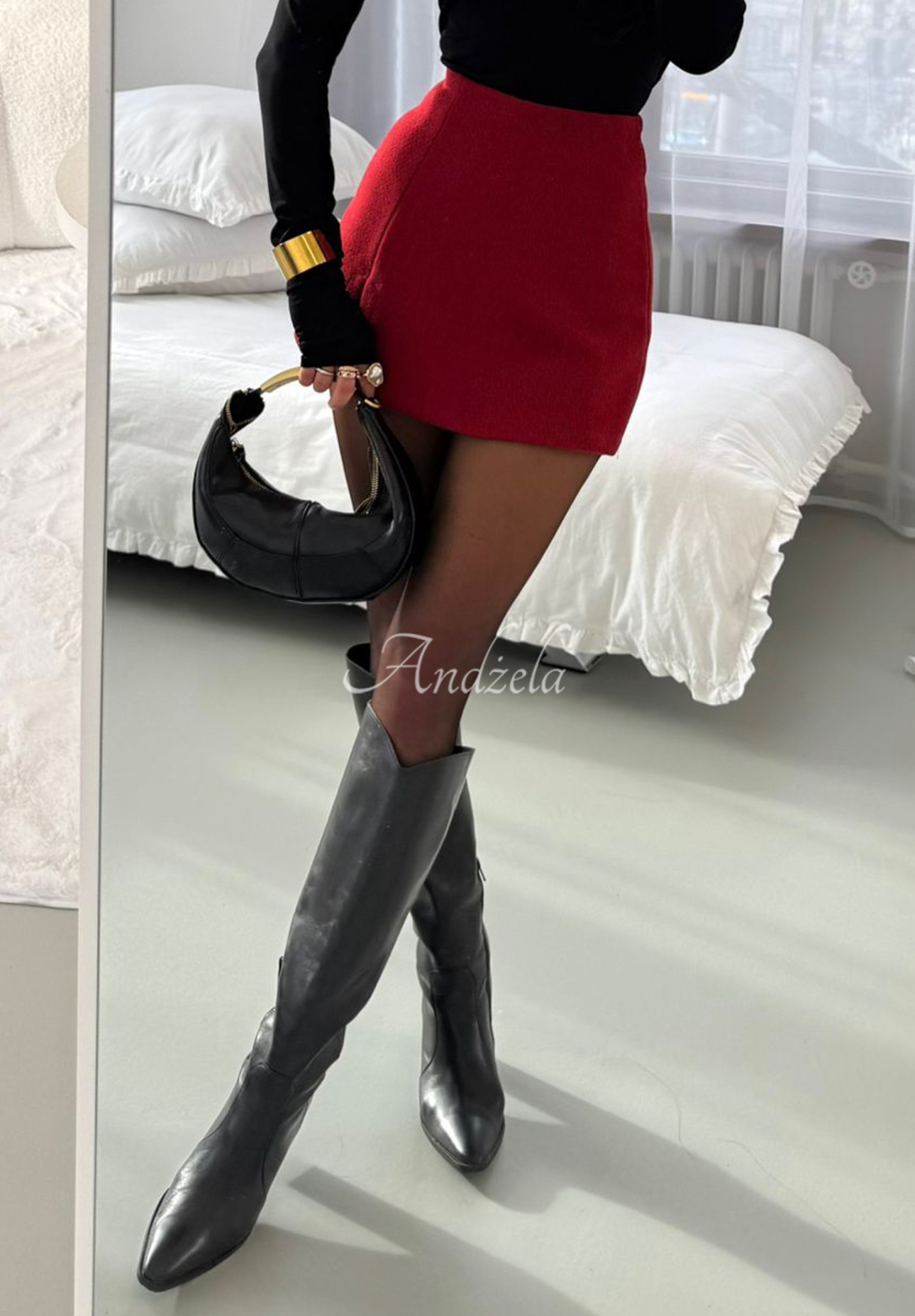 Sukňo-šortky mini s rozparkem La Milla Got My Attention červený