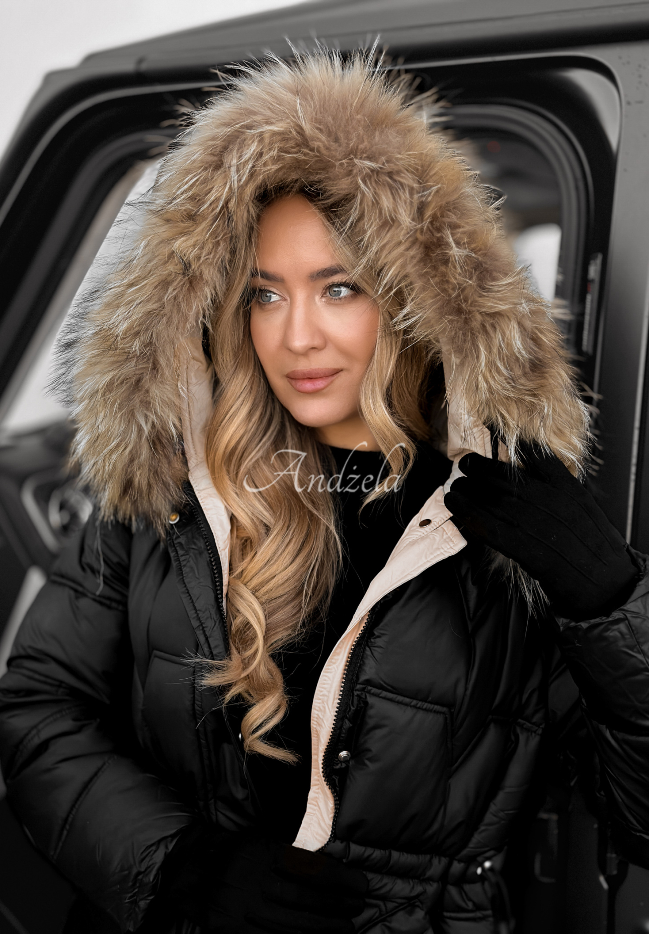 Dlouhá Prošívaná Bunda Rivia Černá