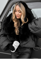 Krátká Bunda z futerkiem Snow Thanks černá