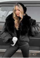 Krátká Bunda z futerkiem Snow Thanks černá